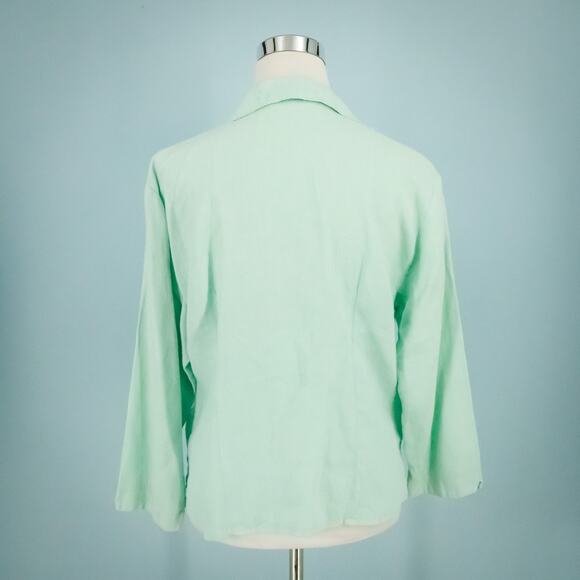 Cut Loose Size Medium M Light Green Collared Button Boxy Artsy Top Blouse - Picture 3 of 8